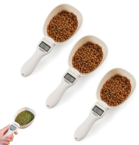 Digital Measuring Spoon Scale,Electronic Weighing Spoon with LCD Screen,4 Measurement Units (G/ML/Cup),Electronic Measuring Spoon for for Cooking Baking Pet Food (3PC)