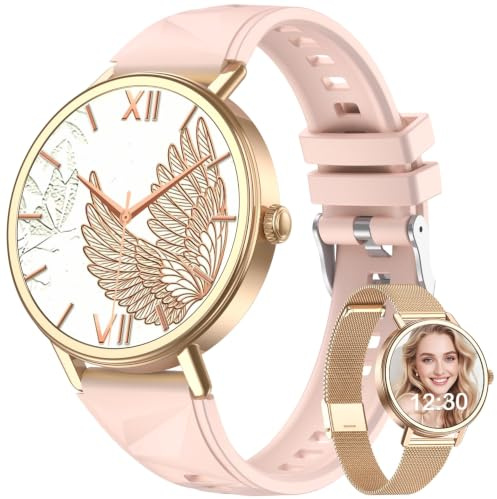 Blackview Reloj Inteligente Mujer con Pulsómetro, Oxímetro, Monitor Sueño, 1.26 Smartwatch Mujer con Llamadas, Whatsapp Notificación, Pulsera Actividad - 100+ Modos Deportivos, Podómetro, 2 Correas