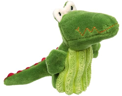 Sigikid Fingerdocka krokodil, plyschdocka att sätta på fingrarna, rollspel, berätta historier, lek, för barn från 6 månader, Art.-Nr 43007, grön 10 cm