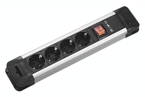 Bachmann 330.100 Steckdosenleiste mit Schalter Silber, Schwarz Schutzkontakt 1 St.
