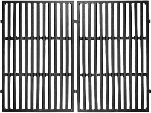 GFTIME 44.5 x 30cm 7638 Gusseisen Grillroste für Weber Spirit E-310 Classic (mit seitlichen Brennerknöpfen), Spirit I & II E/S-310 320 330 (mit vorderen Bedienknöpfen), 7527 7639 gussrost