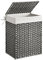 SONGMICS - Storage Basket - 90L Dirty Laundry Basket with Lid - Foldable, Removable Fabric Bag and Handles - For Blankets, Clothes, Living Room, Bedroom, Laundry Room - Grey - LCB51WG