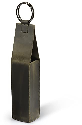 Londo Echtleder Weinflaschenhalter und -Träger, Weinflaschentresor, Weinflaschensafe, Geschenkbox aus Echtleder für gängige Weinflaschen