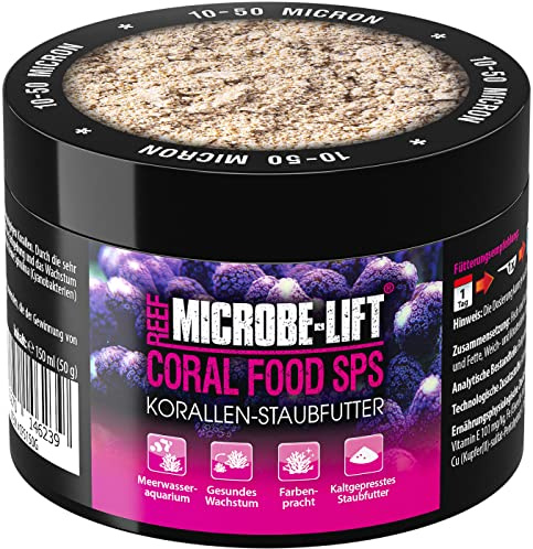 MICROBE-LIFT Coral Food SPS – korallfoder – dammfoder för små polypiska koraller i alla havsvatten akvarium, 150 ml/50 g
