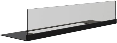 KRATKI Verglasung kompatibel mit Bravo Kamin 4 mm Starke Glasscheibe und Sockel aus schwarz pulverbeschichtetem Stahl zur Sicherheit von Kindern und Haustieren