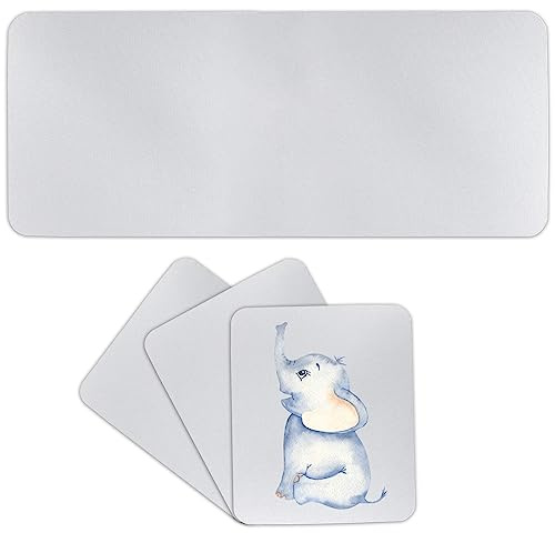 Lot de 4 Tapis de Souris Sublimation Rectangulaires Vierges pour Ordinateur à Sublimation Tapis De Souris Personnalisable DIY Fond Antidérapant pour Transfert Impression Artisanat Cadeau Blanc