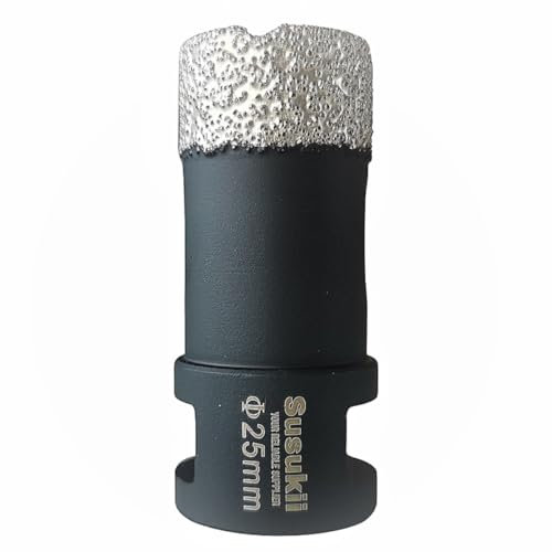 SUSUKii Diamond Core Drill Bits 1 Inch (25mm) Tile Core Cutter Hole Saw with 5/8-11 Thread Dry or Wet Drilling for Porcelain Ceramic Tile Granite Concrete Marble Stone Brick Vacuum Brazed Hole Saw