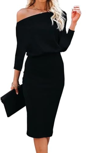Dressmine Womens Midi Short Sleeve Prom Dress Off The Shoulder Evening Party Formal Cocktail Dresses