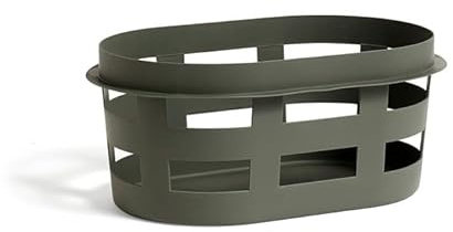 Hay Wäschekorb Basket S aus 100% recyceltem Polypropylen hergestellt, in der Farbe: Army, Maße: B 37.5 x T 57.5 x H 24.5, AD854-A601-AC36
