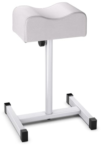 COSTWAY Pediküre Hocker, Beinauflage höhenverstell von 45cm-65cm, Fußstütze Fußhocker für Nagelpflege in Salons, Spa (weiß)