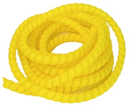 spiral protector 5 Meter Sleeving Tube Cover Spiral Wrap Line Pipe Protect Spiral Wrap Wire Organizer Winding Flame Retardant Cable Protector wraps cable(Yellow,10mm)