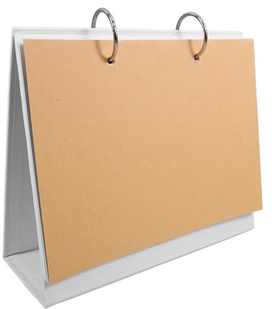 VILLCASE Diy-tischkalender Leer mit Flip-blättern Dekorativer Monatsplaner aus Papier und Eisen Handgezeichneter Kalender für Büro Schule und Wohnzimmer-deko