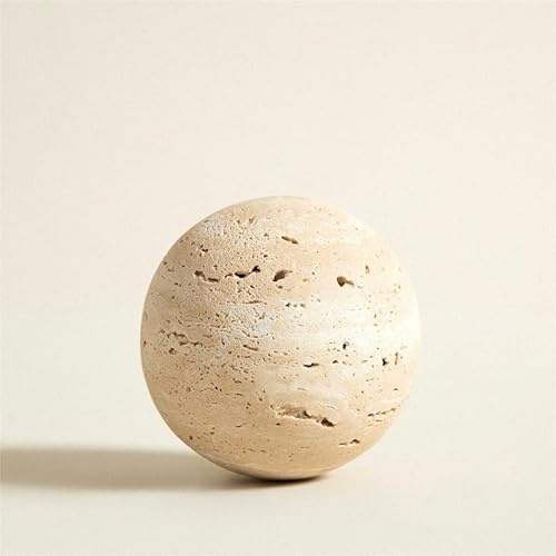 VFDOM Travertine Sphere, Natural Stone Ball, Natural Home Décor, Decorative Balls, Sustainable Book Shelf and Coffee Table Décor