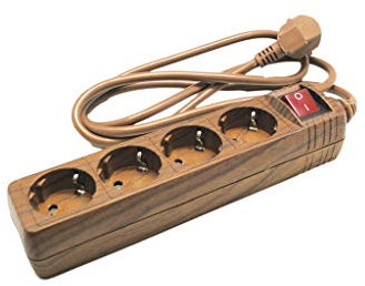 Base de madera de 1.5m con cable e interruptor, ideal para soportes de lámparas y proyectos de iluminación.