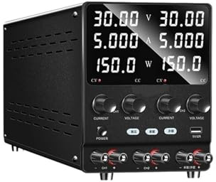 EVBELGBPZ Fuente de alimentación de Doble Canal 30V10A DC, Salida múltiple Variable Ajustable, conexión paralela en Serie regulada, 60V(SPS3010-2KD 30V10A,220V)