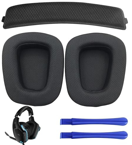Alriedy 3 Stück Ersatz Ohrpolster Für G935 G633 G933 G635 G633S G933S Gaming Headset, Logitech Ohrpolster,Ohrpolster Für G933 G633 Kopfhörer(Stirnband + Ohrpolster)