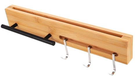 OFFSCH Organizer Coltelli per Cucina e Domestica Ristorante in Frutta Porta Parete Legno Marrone senza Foratura Resistente Minimalista