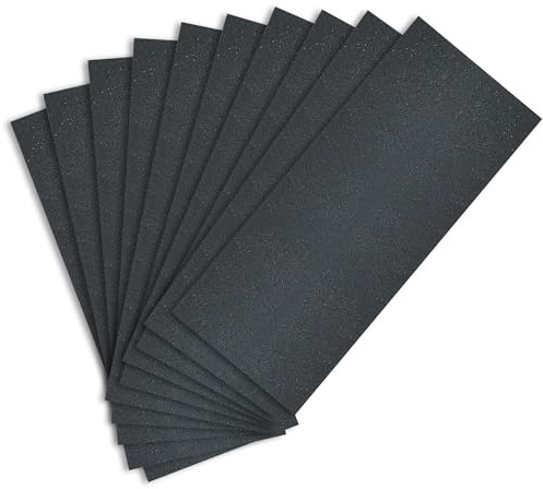 Sandphyrre Juego de 10 hojas de papel de lija grueso de grano 240, papel de lija húmedo y seco para madera, paredes, vidrio, plástico y lijado de pintura de coche, 9 x 3.6 pulgadas
