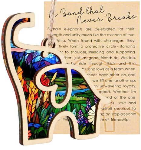 Friendship Elephant Festival Ornament with Story Card,Party Favor for Best Friends and Sisters, Special Bond Decor, Friendship Gifts for Women