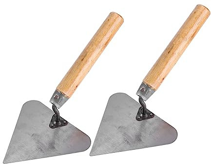 Uonlytech 2piezas Paleta Hormigón Triangular Herramienta Nivelar Paleta Mano Acero Inoxidable