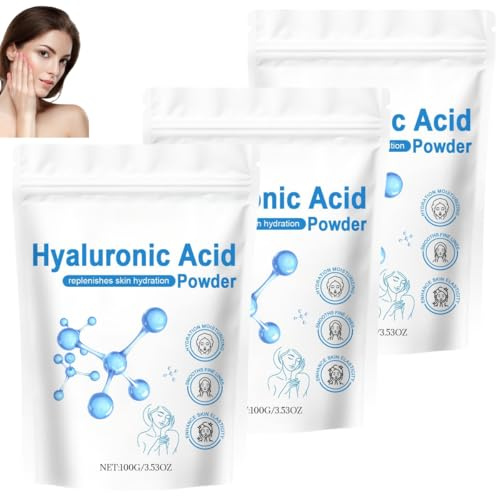 Hyaluronsäurepulver, Gesichtskosmetik, natürliches Hyaluronsäure-Gesichtspuder, feuchtigkeitsspendendes und hautpflegendes Ergänzungsmittel für alle Hauttypen