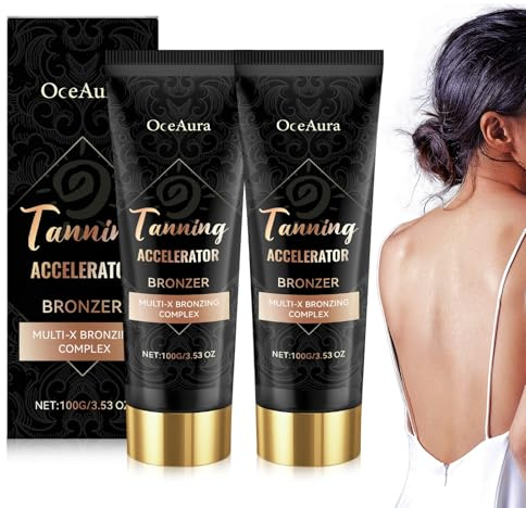 2 Stück Bräunungsbeschleuniger Solarium Tanning Cream Bewahrt es die Feuchtigkeit und Elastizität der Haut für Eine Gleichmäßige Natürliche Bräune für Solarium Sonnenstudio & Außenbräune