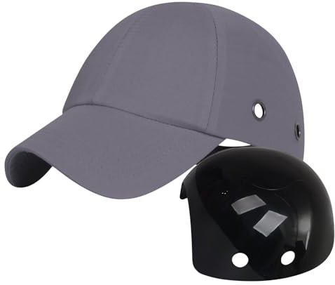 Anstoßkappe Sicherheitsmütze Baseball-Stil Sicherheitskappe Kopfschutz Schutzkappe mit ABS Hartschale Atmungsaktiv Leicht Anti-