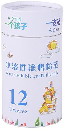 Fluxioxtna 12 gessetti colorati lavabili da marciapiede con supporto per gesso per lavagna lavagna insegnante bambino scuola ufficio