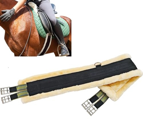 Englischer Sattelgurt aus Fleece, Sattelgurt für Westernsattel, Englische elastische Sattelgurte aus Edelstahl, Zubehör für Sattel atmungsaktiv, strapazierfähig, Sattelgurt für