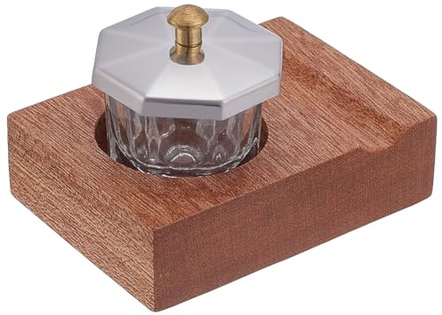 PLIGREAT Porte Stylo de Calligraphie Inclinable en Bois Porte Stylo Oblique avec Récipient pour Bouteille D'Encre Support de Table pour Calligraphie Oblique Plume en Verre Accessoires D'Écriture