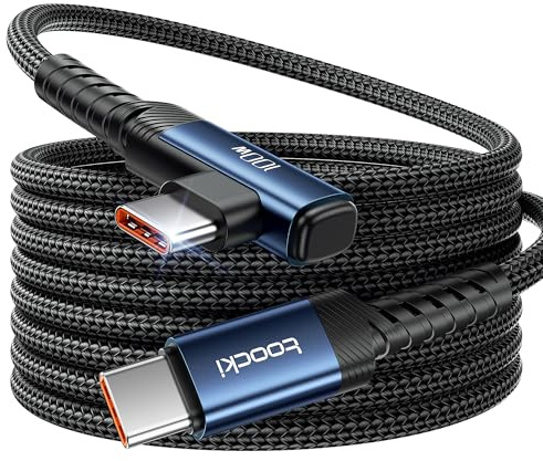 toocki Cable USB-C Carga Rapida 100W 2M, Tipo C 90 Grados, Azul
