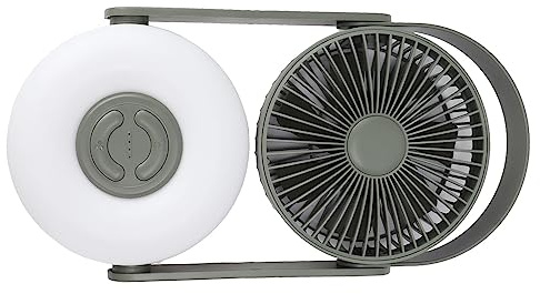 EMUKOEP Ventilateur de Table Lumineux à LED, Petit Ventilateur, 10000 MAh, Montage Mural, USB, 110 °, Tremblement Automatique, Télécommande, Lampe de Nuit, de Table (Vert)