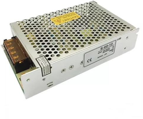 LMNCBVYA Fuente de alimentación conmutada S-60-12 12V 5A - Salida de CA fiable para electrónica y proyectos