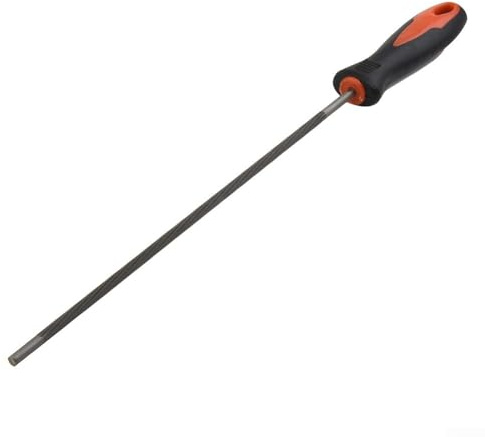 Lima rotonda per motosega per affilare la catena, in acciaio per utensili da 4,0 mm/4,8 mm/5,5 mm, con manico in plastica, lima portatile per motoseghe da 3/8, 0,325, 0,40 mm, 2 (4,0 mm)