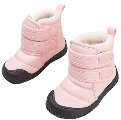 Mateju Scintillante Stivali Neve Bambino, Idrorepellente Stivali Neve Bambina Scarpe Invernali Bambino in Gomma e Calda Fodera in Pile, Scarponcini Invernali per Bambini Scarpe Bambini (Rosa,23)