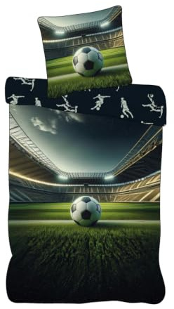 Housse de Couette Football Stade 140x200 + Taie 65x65 – 100% Coton