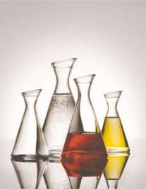 Stölzle Lausitz Pisa 6er Set Schräghalskaraffe aus Glas, Volumen: 1 Liter, 5050066