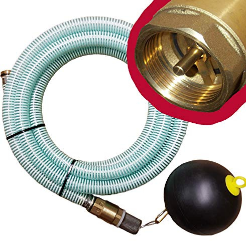 Brunnenandi Saugschlauch 1 versch. Längen_-=-_ für Elektropumpen Hauswasserwerk, Hauswasserautomat fördern aus Brunnen o. Regentonne geeignet_-=-_ Saugschläuche + Schwimmerventil -=- (**z.B. 4m**)