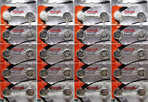 Maxell Lot de 40 piles alcalines LR1130 AG10 189 LR54 1,5 V