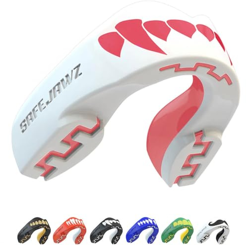 SAFEJAWZ Vestibilità Slim Paradenti Sportivo Adulti e Bambini Contatto Completo per Tutti Gli Sport, tra Cui Rugby, MMA, Hockey, Judo Arti Marziali e Boxe