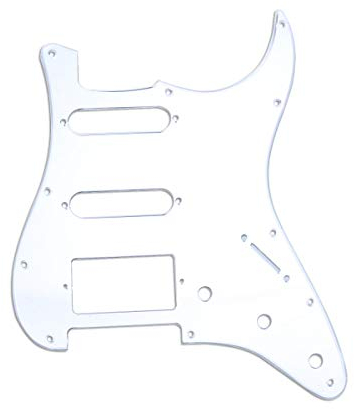Musiclily HSS 11 Löcher Strat Schlagbrett Pickguard für Fender American/Mexican Standard Stratocaster Modern Style E-Gitarre,1 lagig Silver Mirror