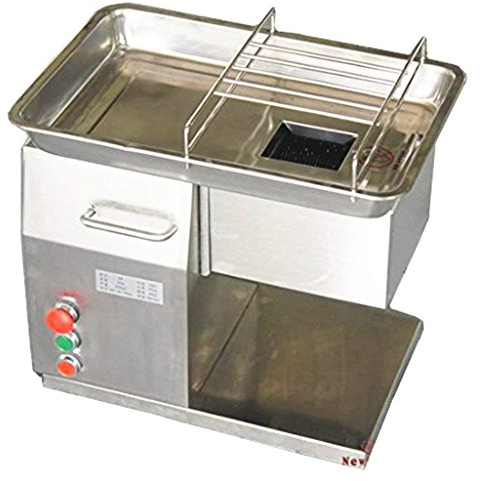 CGOLDENWALL 500kg/h Electric Meat Cutting Machine Desktop Automatic Meat Grinder Cutter Stainless Steel I 3mm-10mm Optional I Commercial Motor I Overload Self-Locking Function QH Type