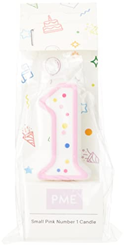 PME Pink Number 1 Candle, Small Size, 4.3 cm