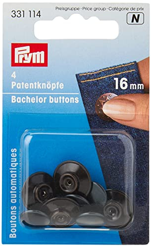 Prym 331114 Patentknöpfe 13 Sterne Messing 16 mm brüniert, Metal, PRYM_331114-1