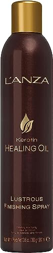 L’ANZA Keratin Healing Oil Laca en Spray Abrillantadora para Pelo con Efecto Volumen y Flexibilidad Antiencrespamiento, con Queratina, Flor de Abisinia y Açai, 350 ml
