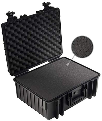 B&W International Transportkoffer Outdoor 6000 (PP.326) Schwarz – mit Würfelschaum – Wasserdicht (IP67), staubdicht, schlagfest & extrem robust