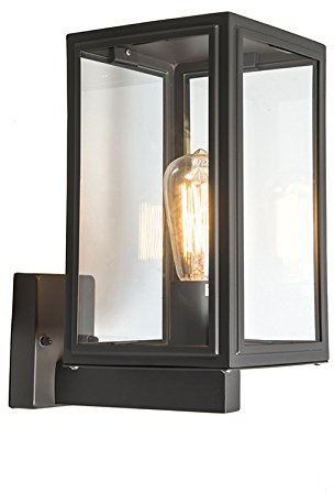 Qazqa Landhaus außen Wandleuchte, Außenlampe, Wandlampe für den Garten - Sutton - Dunkelgrau, max. 100W, Geeignet für LED, 17cm, IP44, Würfel
