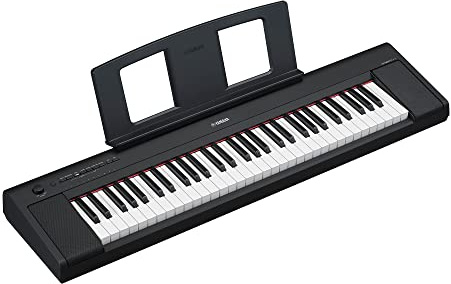 Yamaha Piaggero NP-12 piano portable avec 61 touches dynamiques – Avec un son riche et puissant – Pour amateurs & étudiants – Mémoire d'enregistrement intégrée – Noir