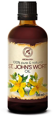 Johanniskrautöl 100 ml – Hypericum perforatum – Natürliches Rotöl – Johanniskraut Mazerat – Intensives Pflegeöl für Gesicht, Körper, Haut & Haare – Massageöl – St. John’s Wort Oil