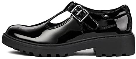 Geox Girl's J Casey Girl Ballerina, Black, 3 UK Child